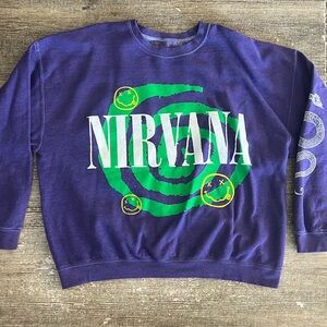Urban Outfitters Nirvana graphic purple crewneck sweatshirt
